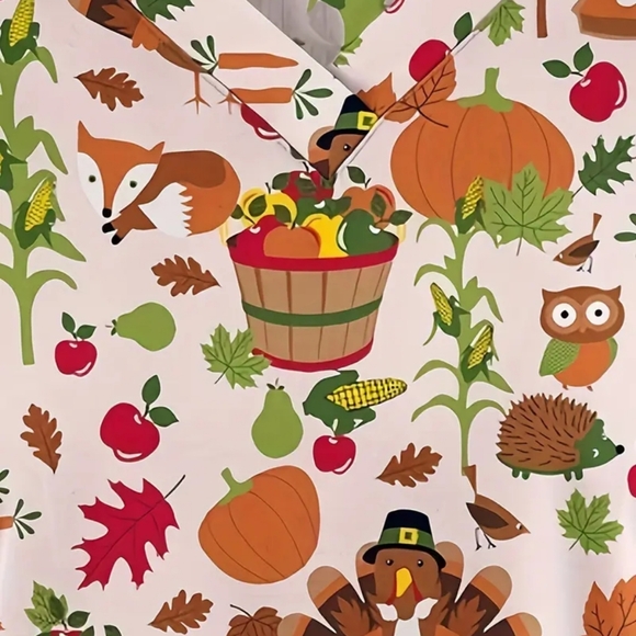 Graphic Scrub Top Womens Large - Picture 3 of 8